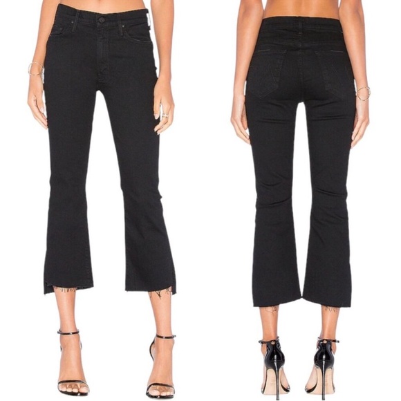 MOTHER Denim - Mother Women’s Black Insider‎ Crop Step Fray Not Guilty Distressed hem 26